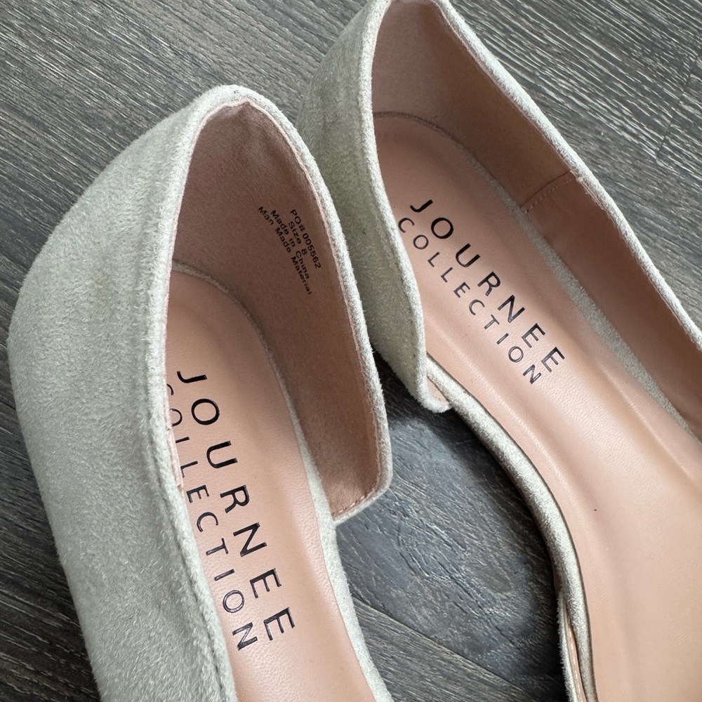 Journee Collection Two-Pair Pointed Toe Flats in Black & Cream - Picture 3 of 4